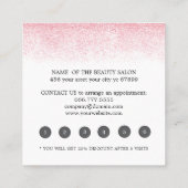 ライトピンクグリッター美しいサロン ロイヤリティカード (裏面)