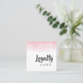 ライトピンクグリッター美しいサロン ロイヤリティカード (スタンド正面)