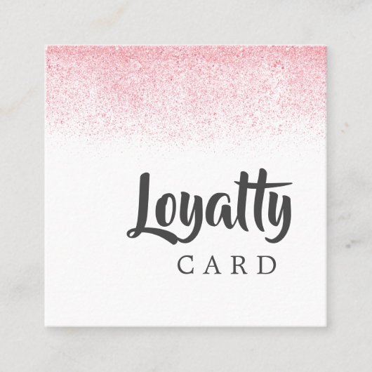 ライトピンクグリッター美しいサロン ロイヤリティカード (正面)