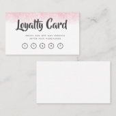 ライトピンクグリッター美しいサロン ロイヤリティカード (正面/裏面)