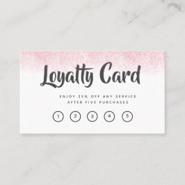 ライトピンクグリッター美しいサロン ロイヤリティカード