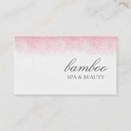 ライトピンクグリッター美しいサロン 名刺