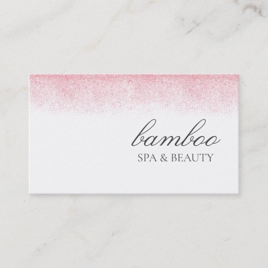 ライトピンクグリッター美しいサロン 名刺 (正面)