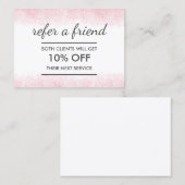 ライトピンクグリッター美しいサロン 紹介カード (正面/裏面)