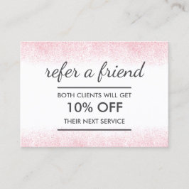 ライトピンクグリッター美しいサロン 紹介カード
