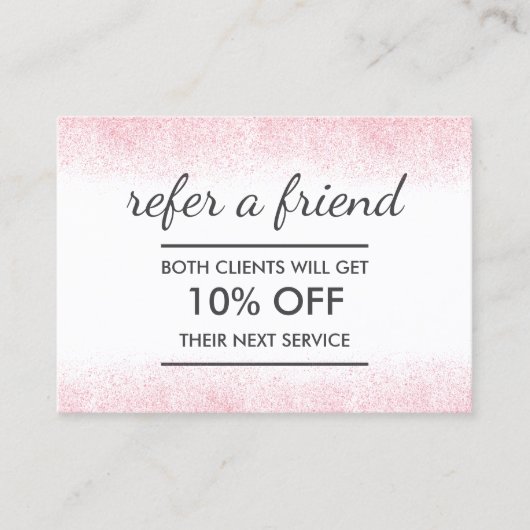 ライトピンクグリッター美しいサロン 紹介カード (正面)