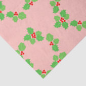 ライトピンクグリーンレッドホルリーヴィンテージクリスマス 薄葉紙 (詳細)