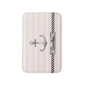 ライトピンクグレーいかり パーソナライズされた バスマット (正面縦)