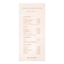 ライトピンクサロンスパ価格表サービスメニュー ラックカード