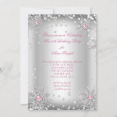 ライトピンクシルバーウィンターワンダーランドパーティー 招待状 (裏面)