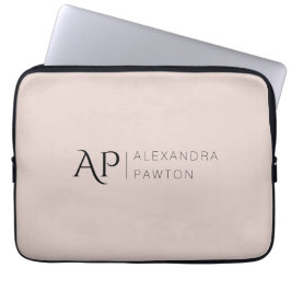 ライトピンクシンプルミニマルパーソナライズされたリスト ラップトップスリーブ