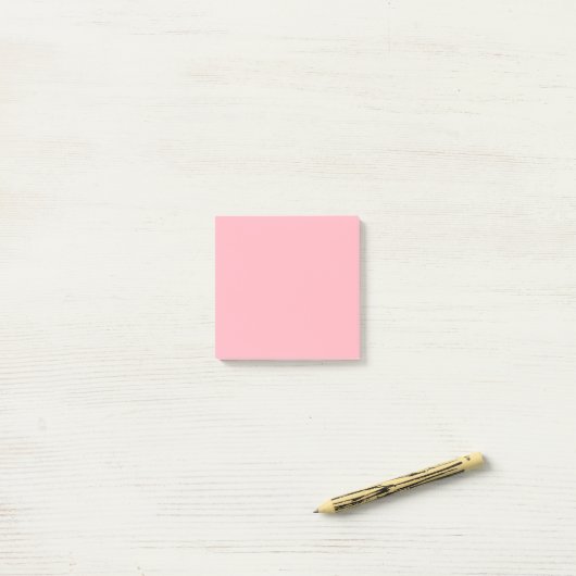 ライトピンクシンプル 3" x 3" ポストイット (デスク上)