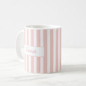 ライトピンクストライプモノグラム コーヒーマグカップ (正面左)