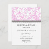 ライトピンクスワールリハーサルディナーカード 招待状 (正面/裏面)