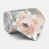 ライトピンクダスティブルーバラフローラネックタイ ネクタイ (ロール)