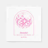 ライトピンクディスコブギーブライダルシャワー スタンダードカクテルナプキン (正面)