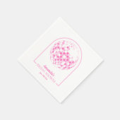 ライトピンクディスコブギーブライダルシャワー スタンダードカクテルナプキン (角)