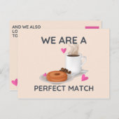 ライトピンクドーナ図解入りの、写真付きのーツ ポストカード (正面/裏面)