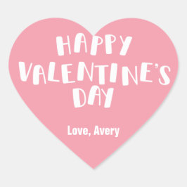 ライトピンクハッピーバレンタインデー ハートシール