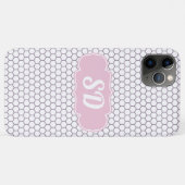 ライトピンクハニカムカスタムモノグラム Case-Mate iPhoneケース (裏面(横))