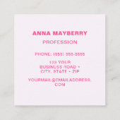 ライトピンクハミングバードスクエア名刺 スクエア名刺 (裏面)