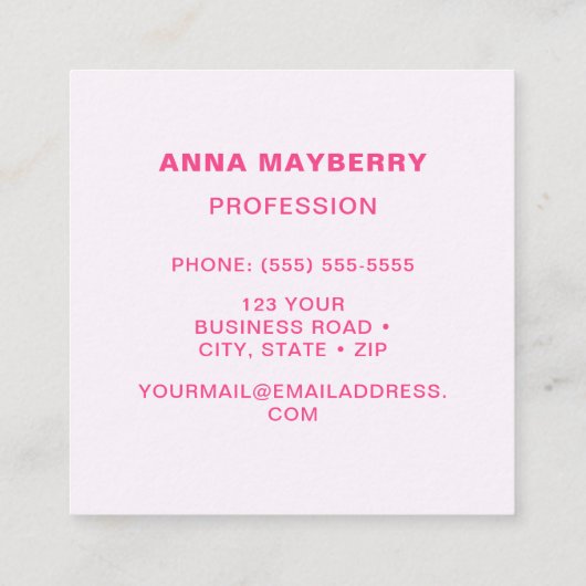 ライトピンクハミングバードスクエア名刺 スクエア名刺 (裏面)