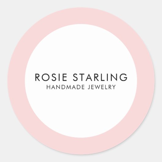 ライトピンクハンドメイドジュエリービジネスブランディング ラウンドシール (正面)