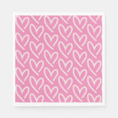 ライトピンクハートのハート スタンダードランチョンナプキン (正面)