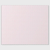 ライトピンクハートパターンのホワイトラッピング紙 ラッピングペーパー (フラット)