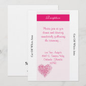 ライトピンクハート結婚披露宴カード 招待状 (正面/裏面)