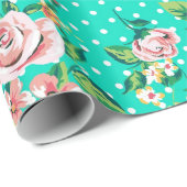 ライトピンクバラと芽 ラッピングペーパー (ロールコーナー)
