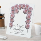 ライトピンクバラウェディングカード&ギフト 台座サイン (インサイチュ)