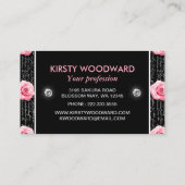 ライトピンクバラオン白黒文字 名刺 (裏面)