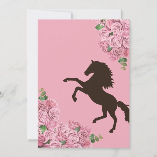 ライトピンクバラフローラウエスタンチャラキンセアニェラ 招待状 (裏面)