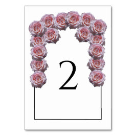 ライトピンクバラ結婚のテーブル番号カード テーブルナンバー