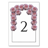 ライトピンクバラ結婚のテーブル番号カード テーブルナンバー (裏面)