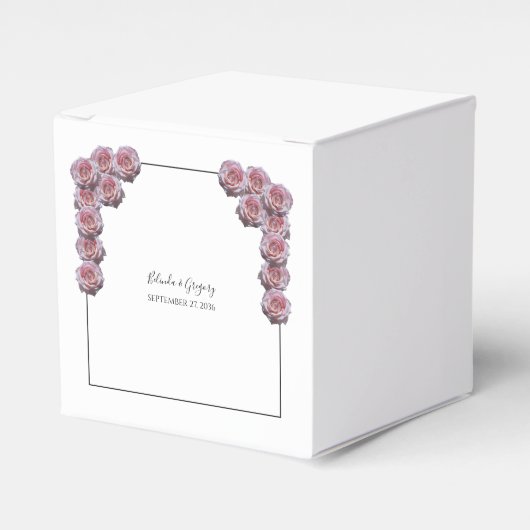 ライトピンクバラ結婚ズ フェイバーボックス (正面サイド)