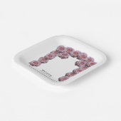 ライトピンクバラ結婚ズ ペーパープレート (傾斜あり)