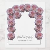 ライトピンクバラ結婚ズ ワインラベル (シングルラベル)