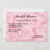 ライトピンクバラ背景ブライダルシャワー 招待状 (正面)
