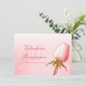 ライトピンクバラ芽結婚式招待状 招待状 (スタンド正面)