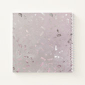 ライトピンクバラ金ゴールドグリッターモノグラム名ミシェル ノートブック (裏面)