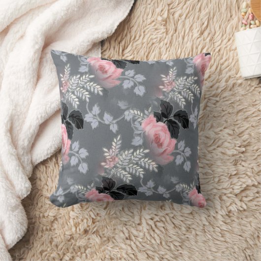 ライトピンクバラ クッション (ブランケット)
