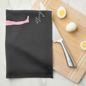 ライトピンクバレエダンサー キッチンタオル (四つ折り)