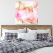 ライトピンクパステル水彩背景 キャンバスプリント (インサイチュ (寝室))