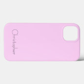 ライトピンクパーソナライズされたの放射状テクスチャ Case-Mate iPhoneケース (裏面 (横))