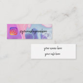 ライトピンクパープルウォーター絵を描カラーinstagram スキニー名刺 (正面/裏面)