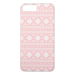 ライトピンクフェア島クリスマスセーターパターン iPhone 8 PLUS/7 PLUSケース