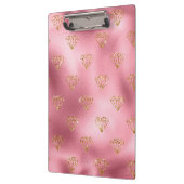 ライトピンクフォイル&金ゴールドグラムグリッターダイヤモンド クリップボード (左)