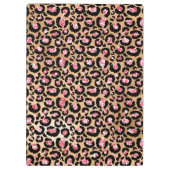 ライトピンクフォイル&金ゴールドグラムグリッターヒョウの斑点 クリップボード (裏面)